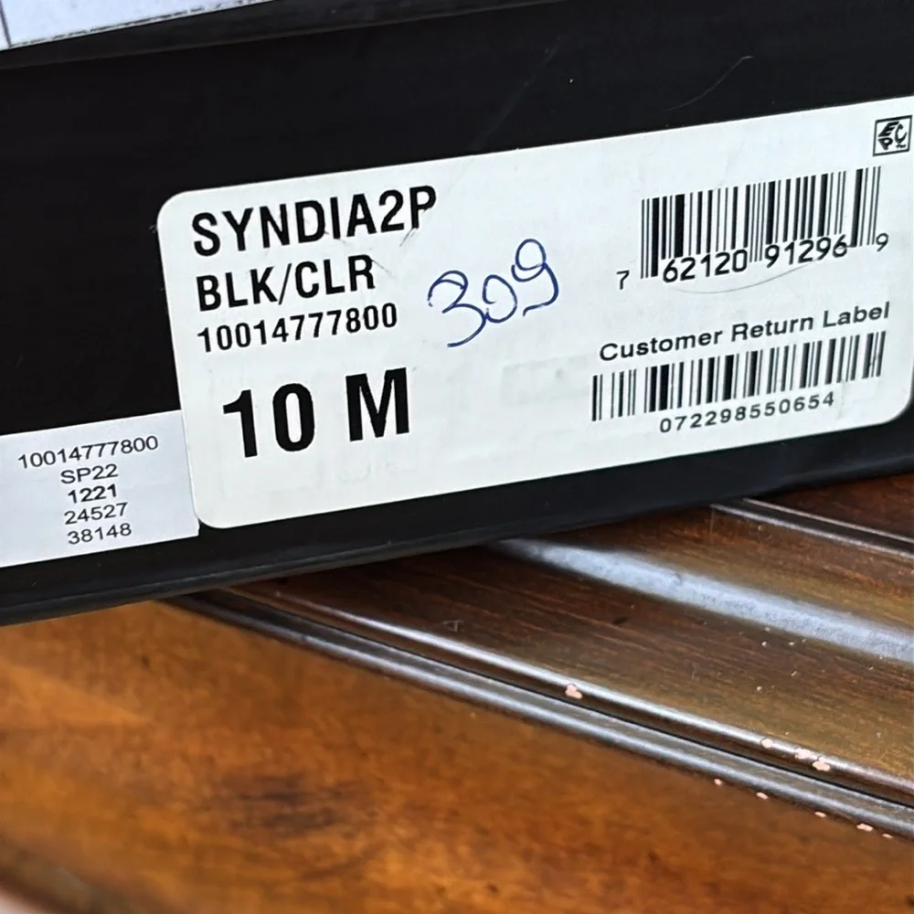 Brand New INC Syndia Pyramid Studded Black Stiletto Heels Clear Pointed Toe Cage